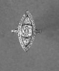 Platinum Art Deco French Engagement Ring